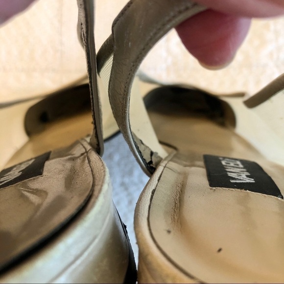 Vaneli Slingback Low Heel Shoe Metallic Beige Mesh Sides Round Toe size 8 - Picture 10 of 12